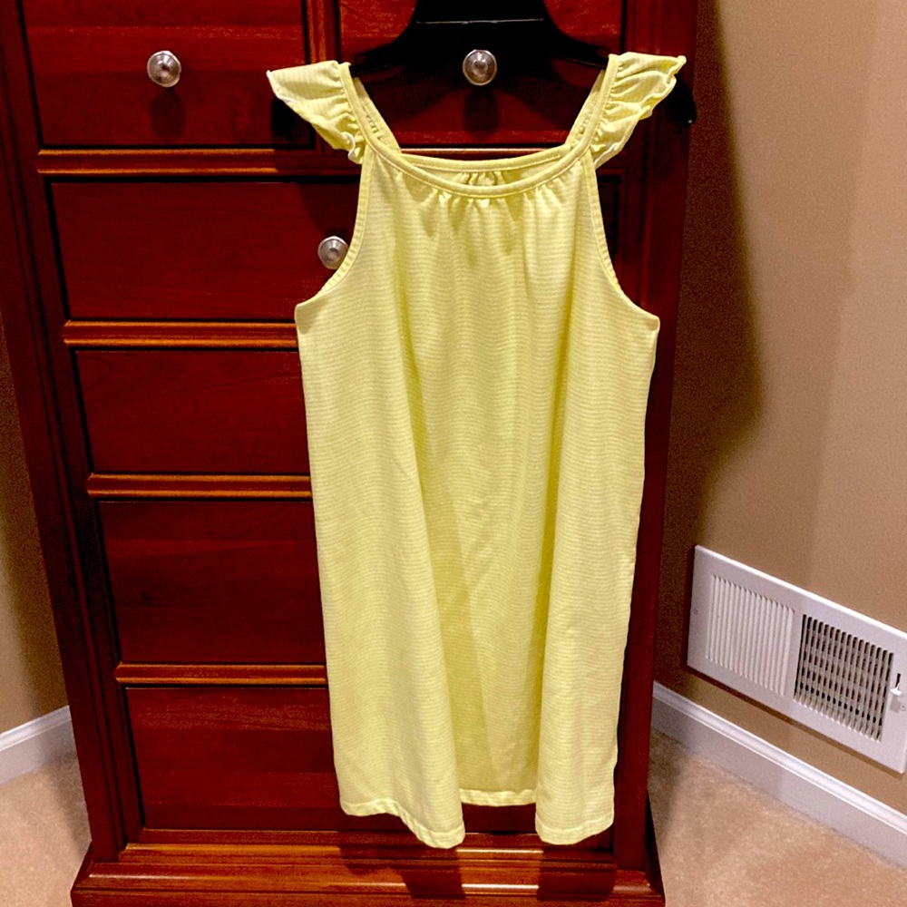 Gap kids sleeveless nightgown, yellow and white stripes, size 14, 100% polyester